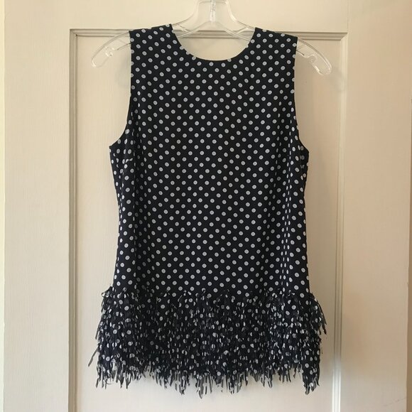 Ann Taylor | Polka Dot Fringe Top - Picture 2 of 9